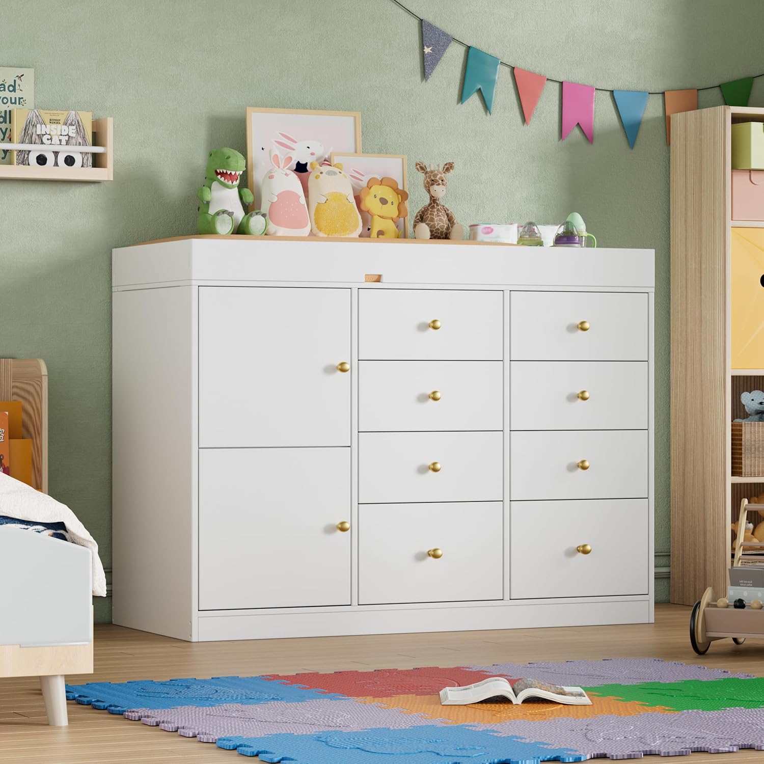 Baby Nursery Drawers - طاولة تغيير حفاضات الأطفال، خزانة كلاسيكية