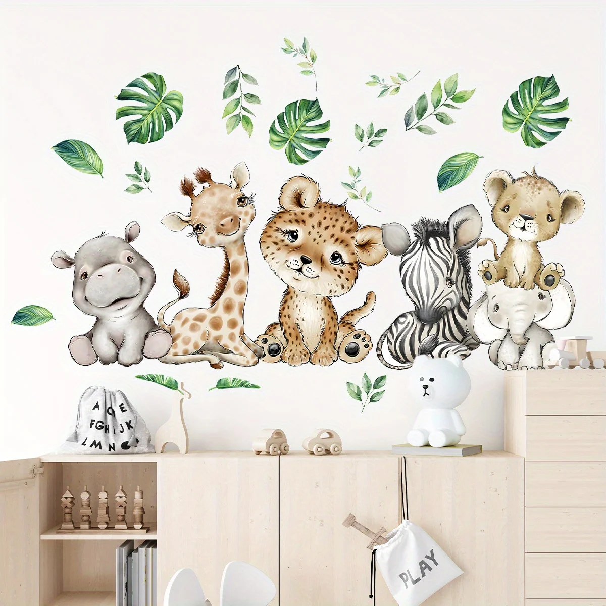 Wall Decal Nursery - 1 قطعة الكرتون لطيف فرس النهر