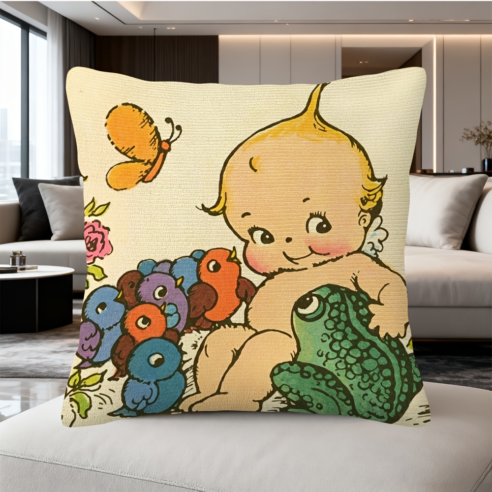 Baby Nursery Cushion - غطاء وسادة لطيف على شكل ضفدع