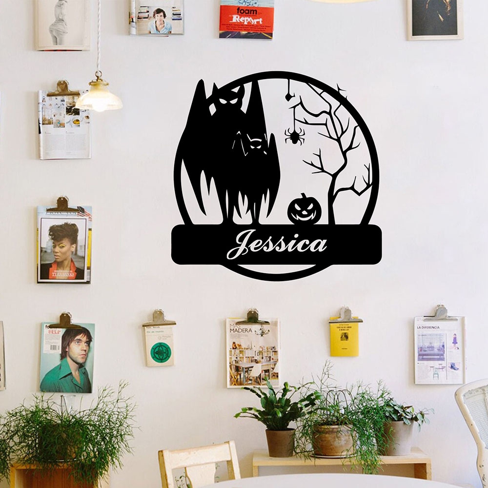 Wall Decal Nursery - ملصق جداري للهالوين على شكل خفاش