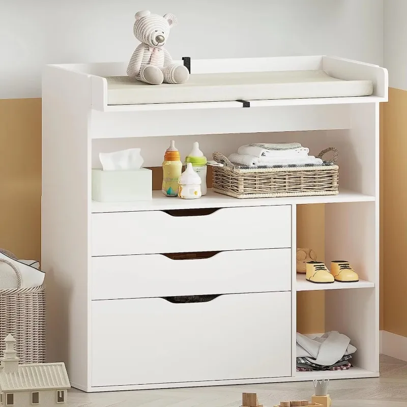 Baby Nursery Drawers - طاولة تغيير حفاضات الأطفال معاصرة الطراز