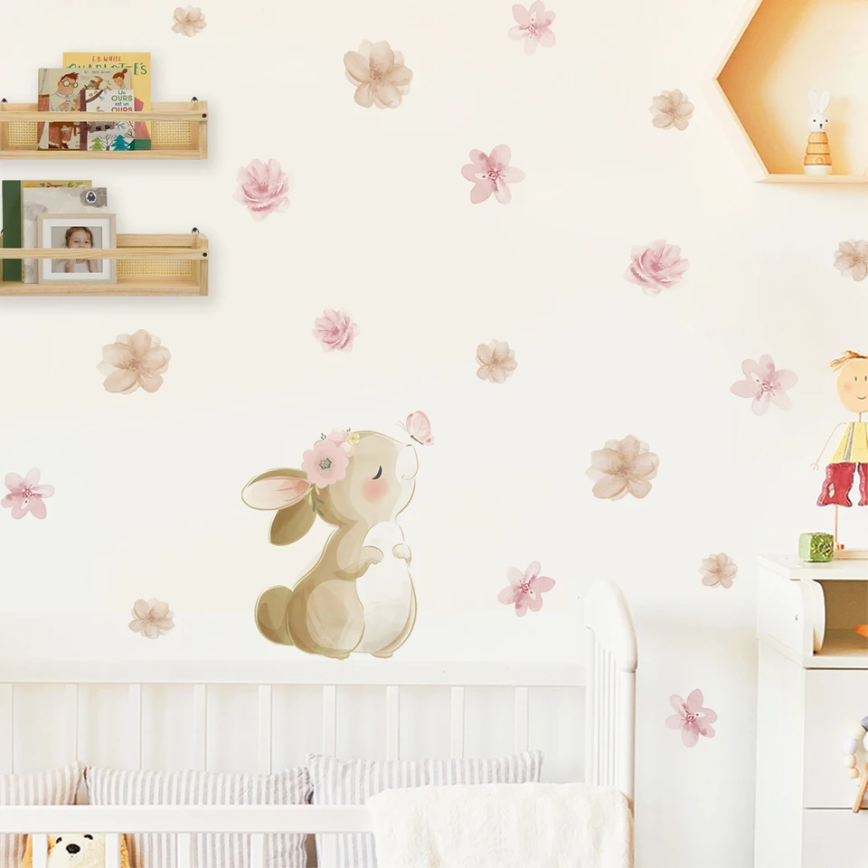 Wall Decal Nursery - ملصق جداري بنمط بوهو مزخرف بالزهور