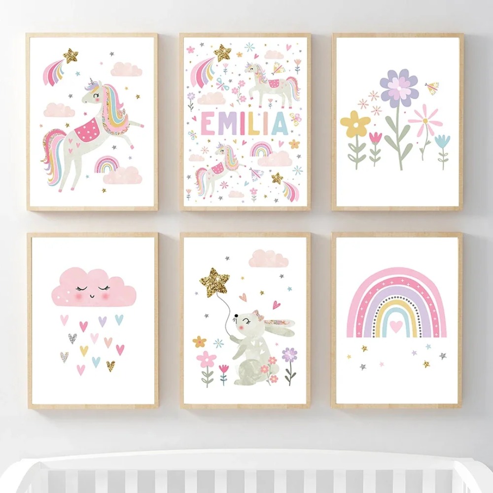 Baby Nursery Pink - لوحة فنية جدارية لغرفة الأطفال بتصميم
