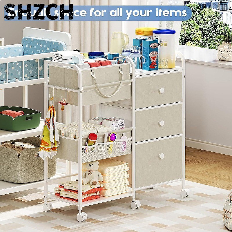 Baby Nursery Drawers - منظم حفاضات الأطفال ذو سعة كبيرة،