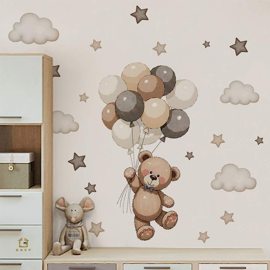 Wall Decal Nursery - ملصقات حائط على شكل دمية دب