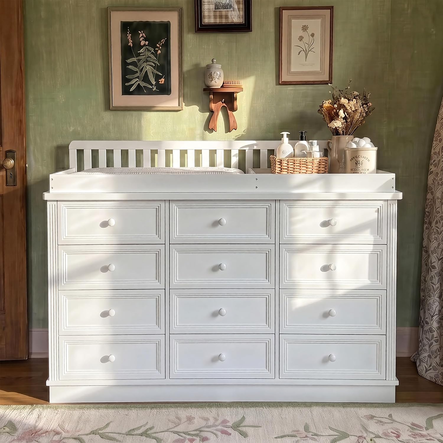 Baby Nursery Drawers - طاولة تغيير حفاضات الأطفال، خزانة ملابس
