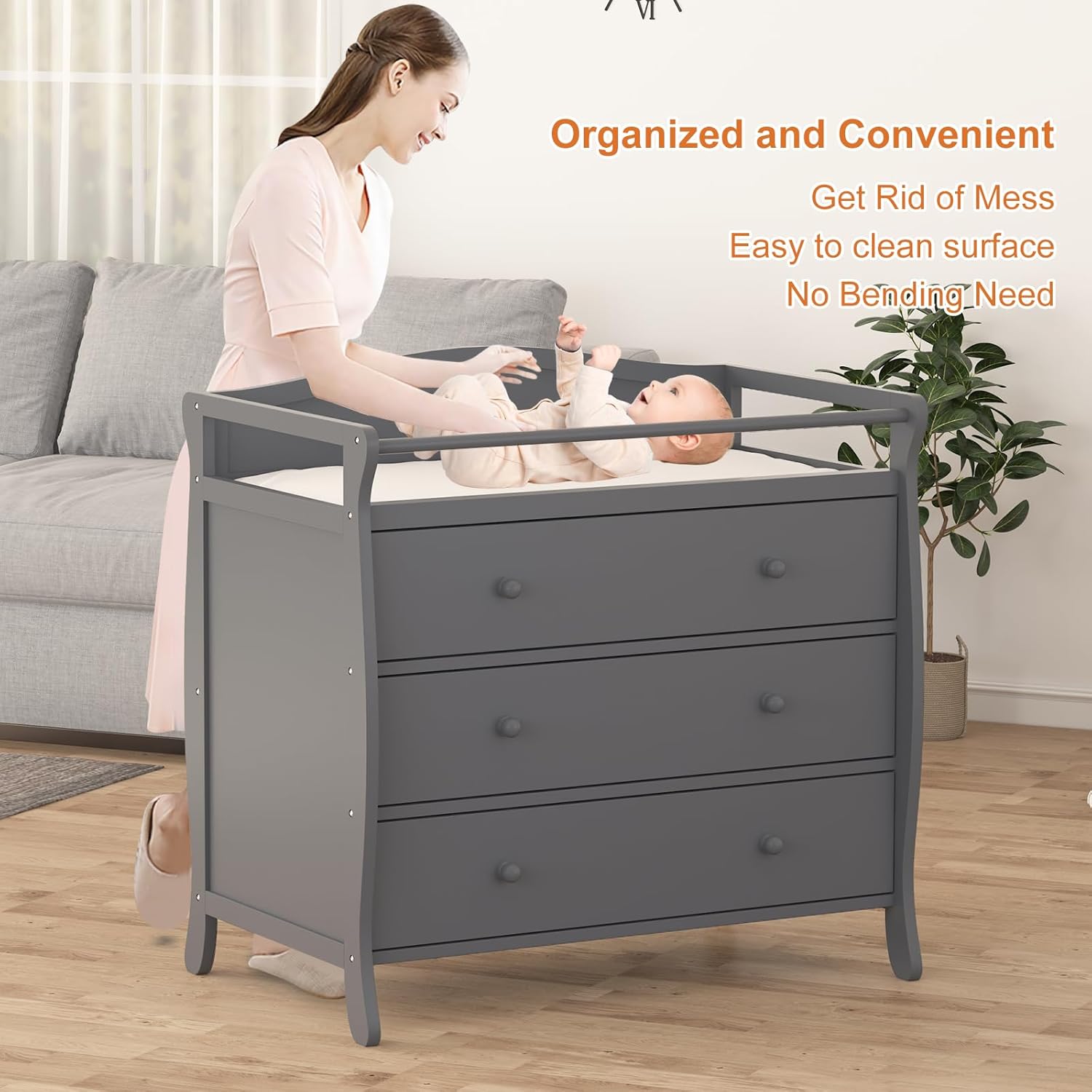 3 أدراج طاولة تغيير الحفاضات ا - مراجعة Baby Nursery Drawers وسعره