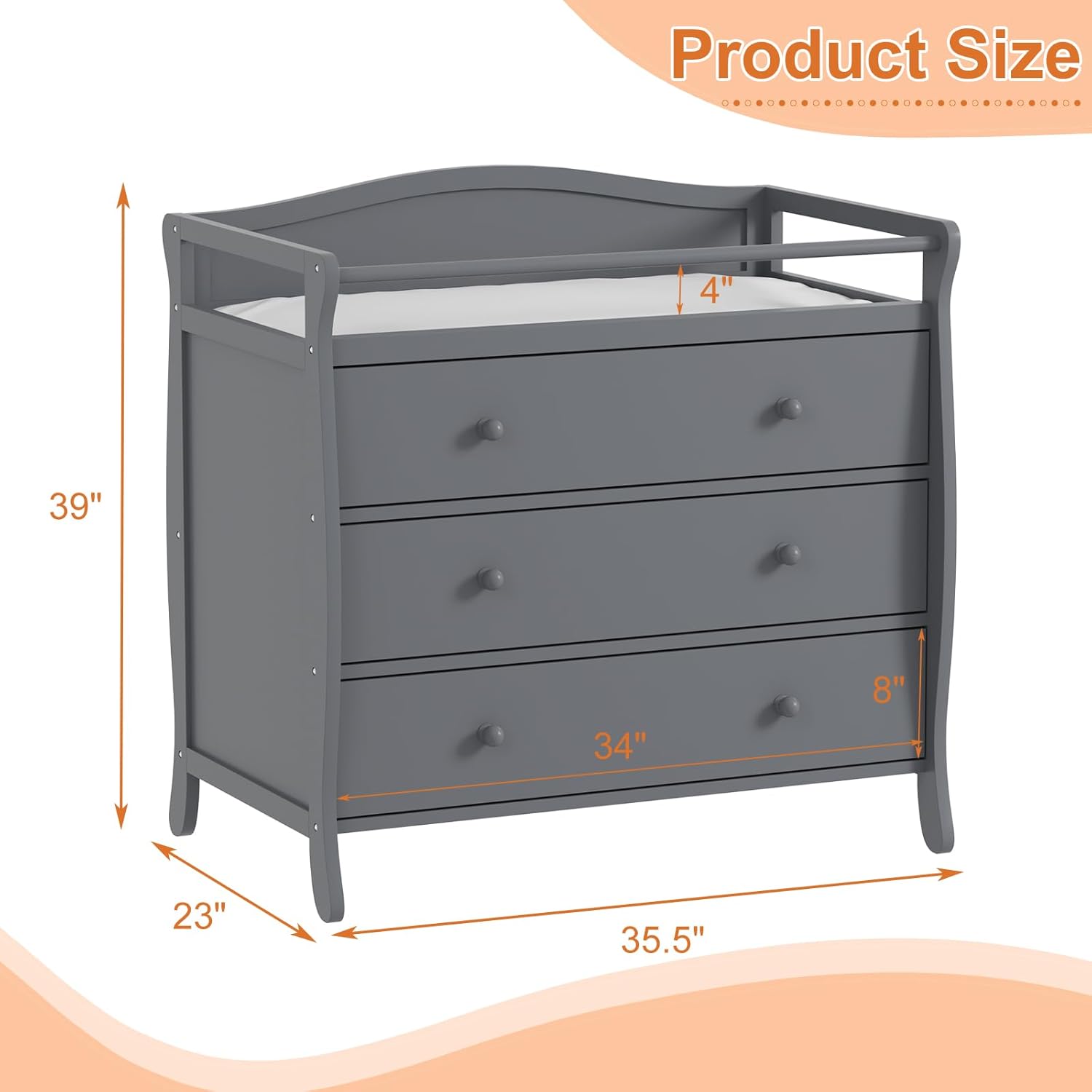 3 أدراج طاولة تغيير الحفاضات ا - مراجعة Baby Nursery Drawers وسعره
