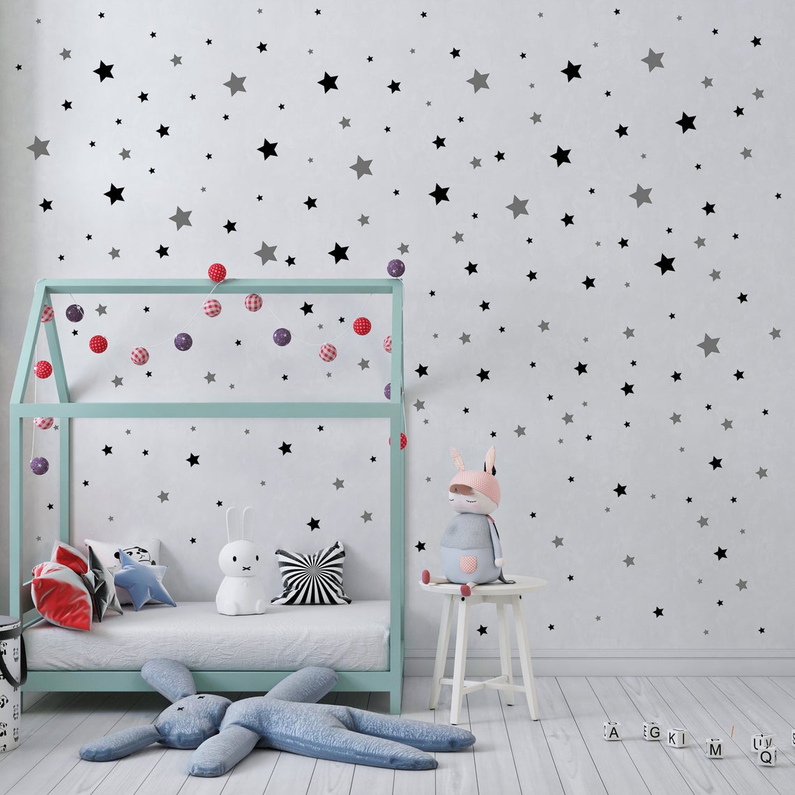 الكرتون 65 قطعة ستار الجدار مل - مراجعة Baby Nursery Labels وسعره