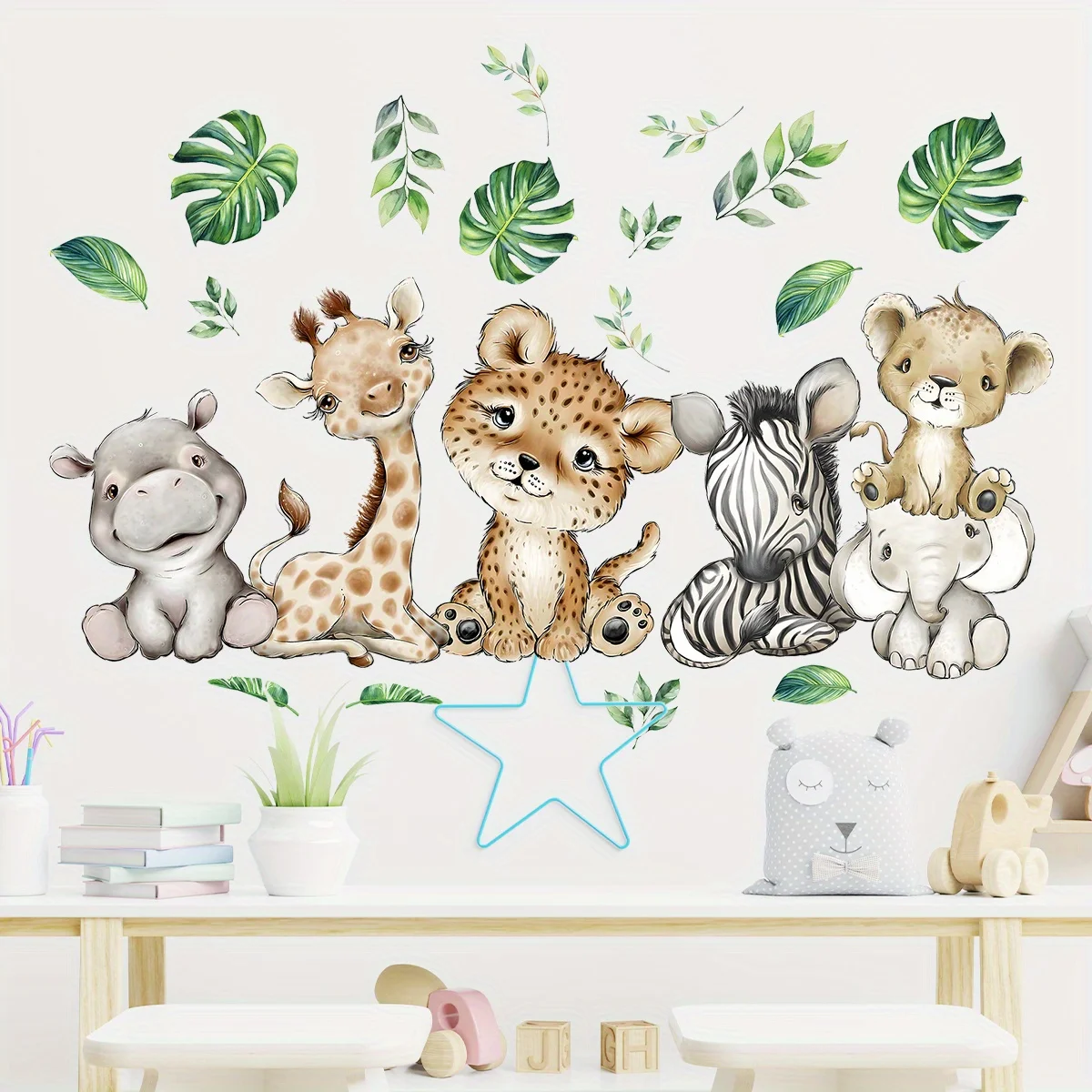 1 قطعة الكرتون لطيف فرس النهر  - مراجعة Wall Decal Nursery وسعره