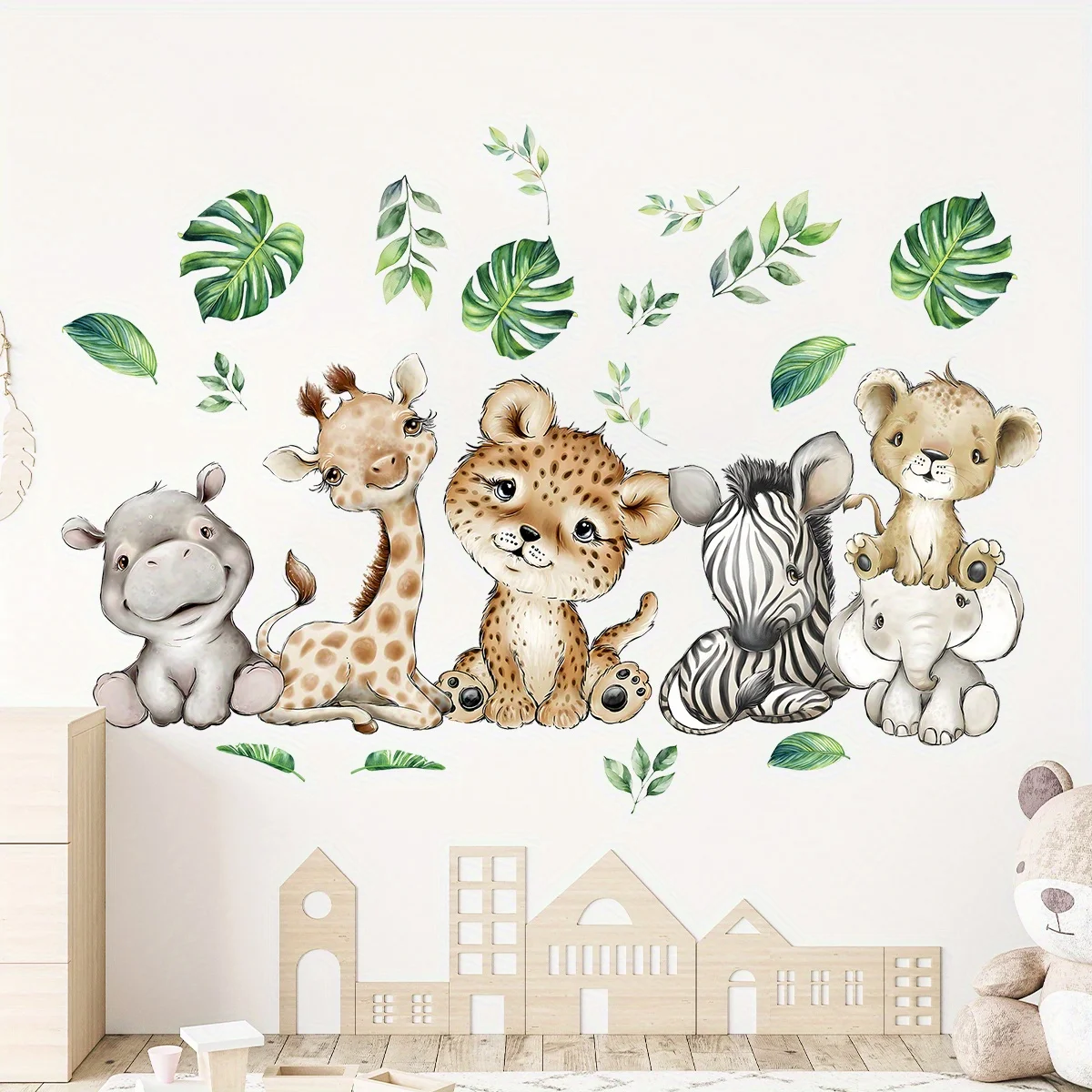 1 قطعة الكرتون لطيف فرس النهر  - مراجعة Wall Decal Nursery وسعره