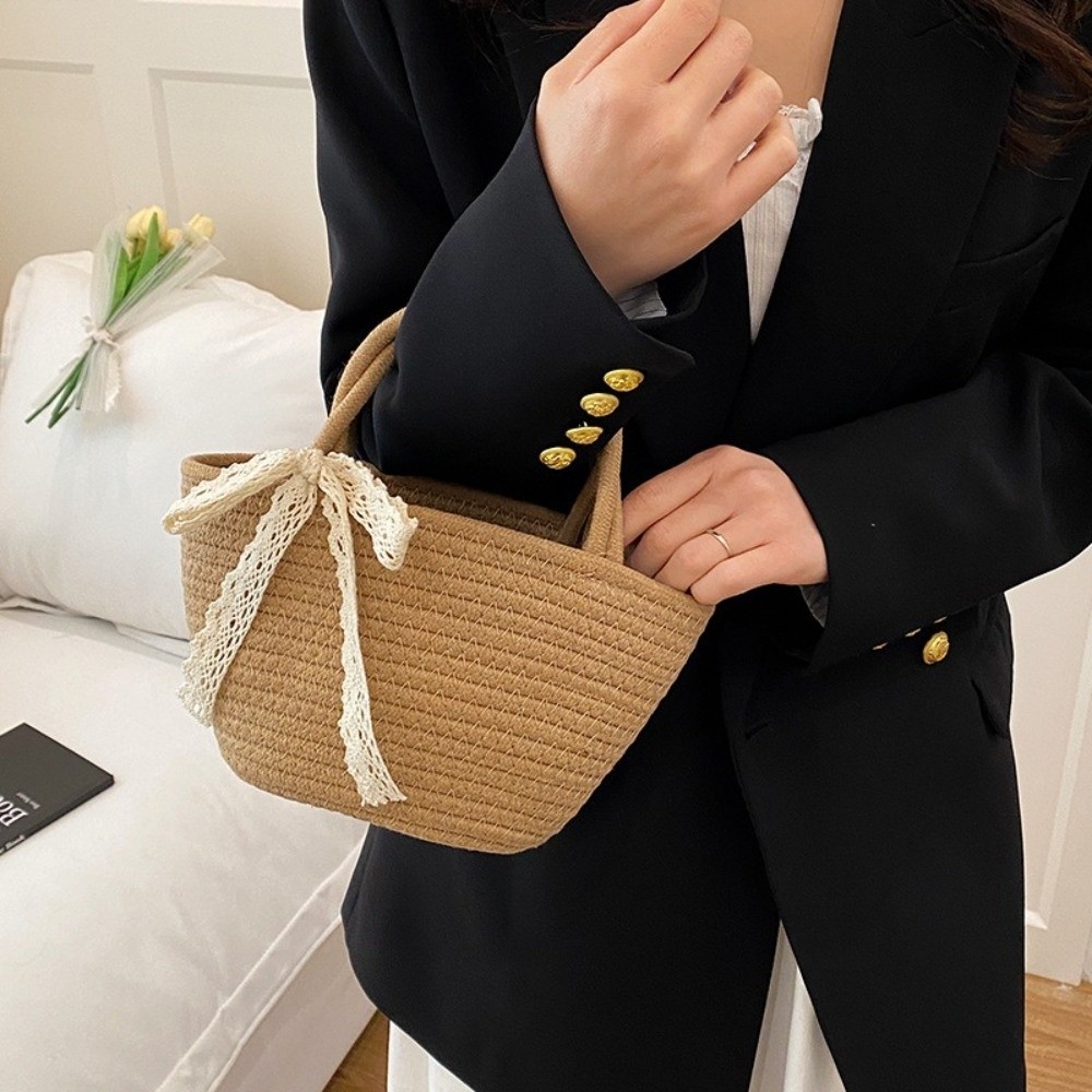 حقيبة يد بوهو منسوجة من خيوط ا - مراجعة Storage Basket Fabric وسعره