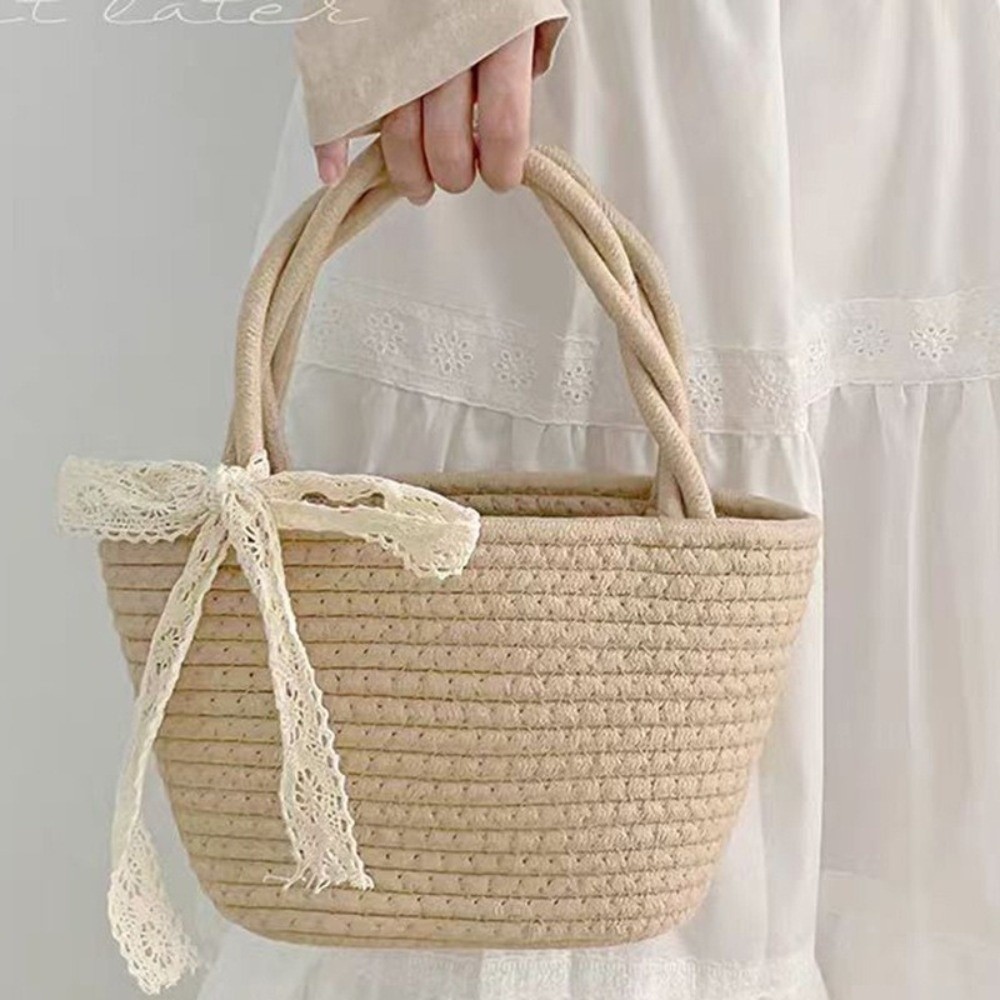 حقيبة يد بوهو منسوجة من خيوط ا - مراجعة Storage Basket Fabric وسعره