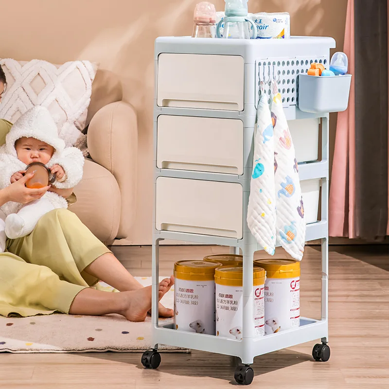 عربة تخزين متنقلة بلون كريمي،  - مراجعة Baby Nursery Drawers وسعره