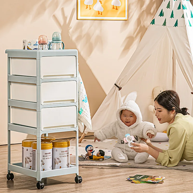 عربة تخزين متنقلة بلون كريمي،  - مراجعة Baby Nursery Drawers وسعره