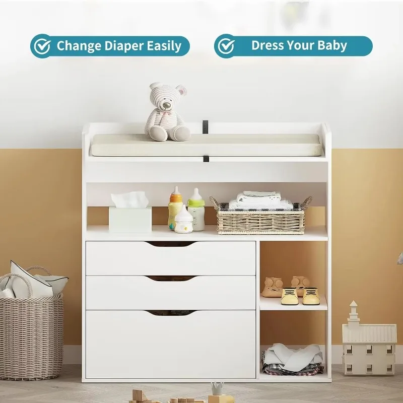 طاولة تغيير حفاضات الأطفال معا - مراجعة Baby Nursery Drawers وسعره