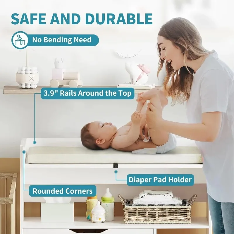 طاولة تغيير حفاضات الأطفال معا - مراجعة Baby Nursery Drawers وسعره