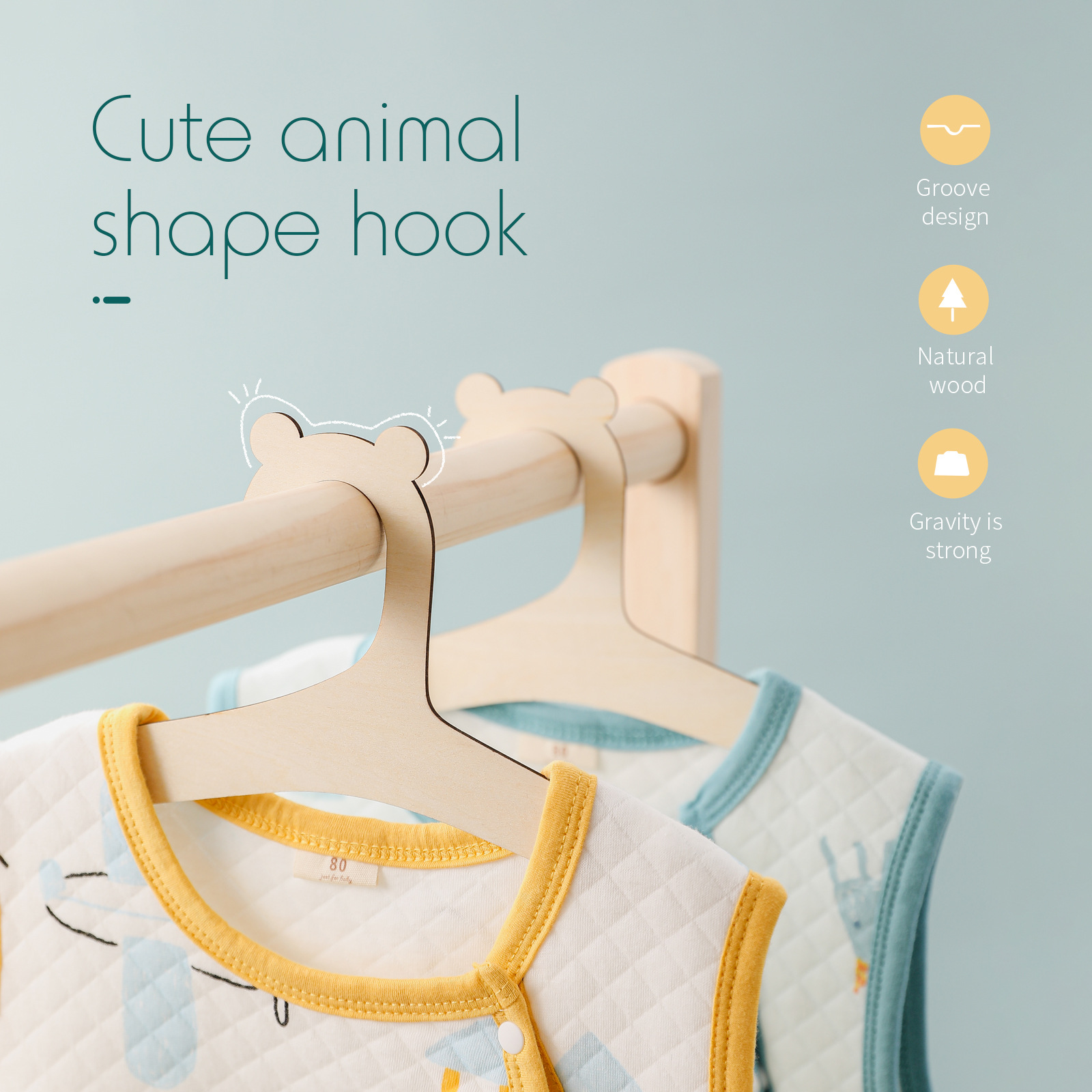 5/10 قطع شماعات خشبية للأطفال، - مراجعة Baby Nursery Uniform وسعره
