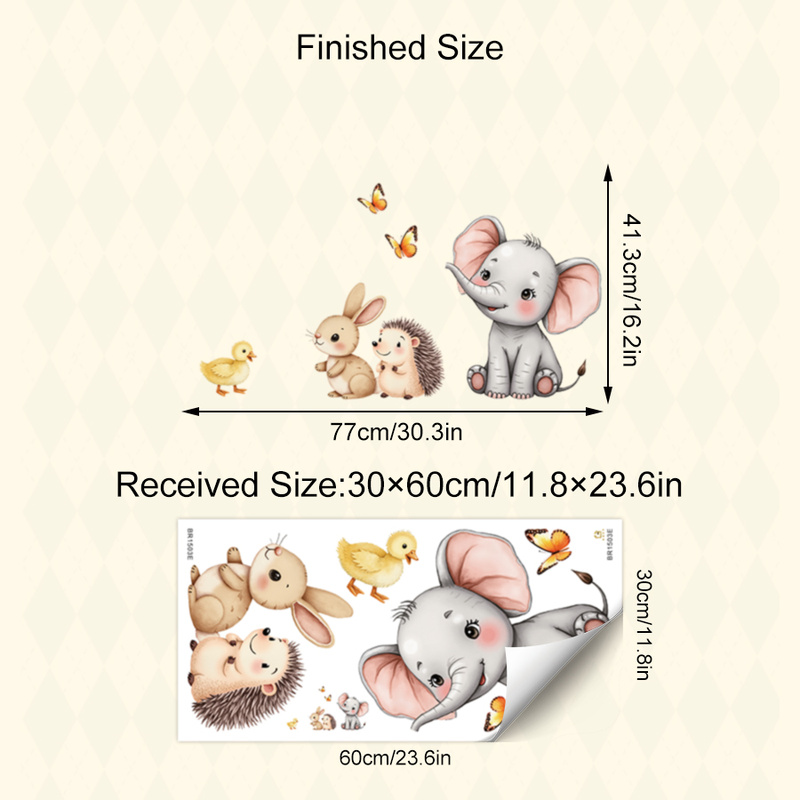 ملصق حائط على شكل حيوانات كرتو - مراجعة Wall Decal Nursery وسعره