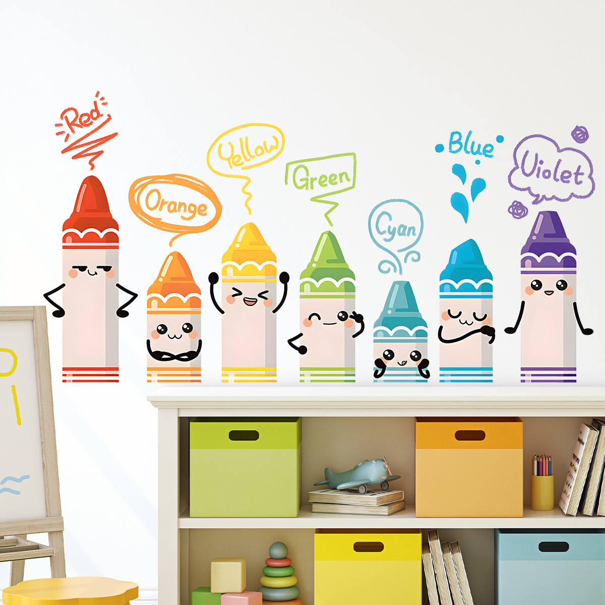 ملصقات حائط بنمط تلوين ملون لط - مراجعة Baby Nursery Labels وسعره