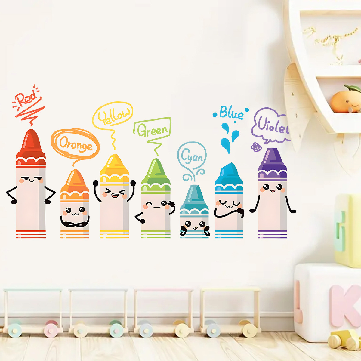 ملصقات حائط بنمط تلوين ملون لط - مراجعة Baby Nursery Labels وسعره