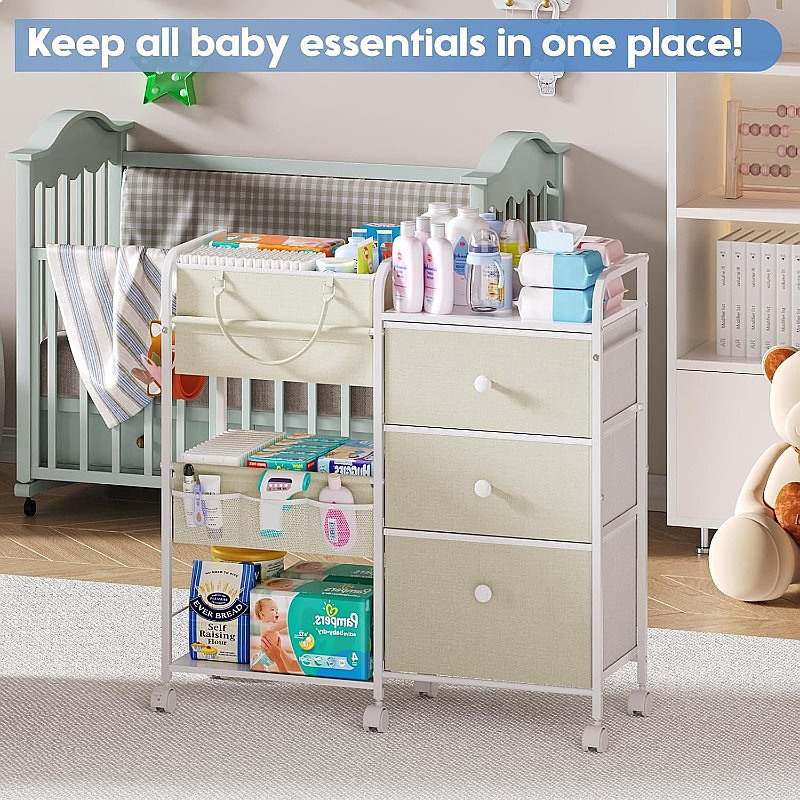 منظم حفاضات الأطفال ذو سعة كبي - مراجعة Baby Nursery Drawers وسعره