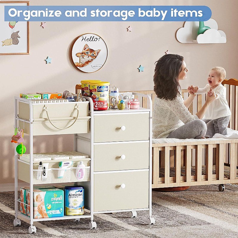 منظم حفاضات الأطفال ذو سعة كبي - مراجعة Baby Nursery Drawers وسعره