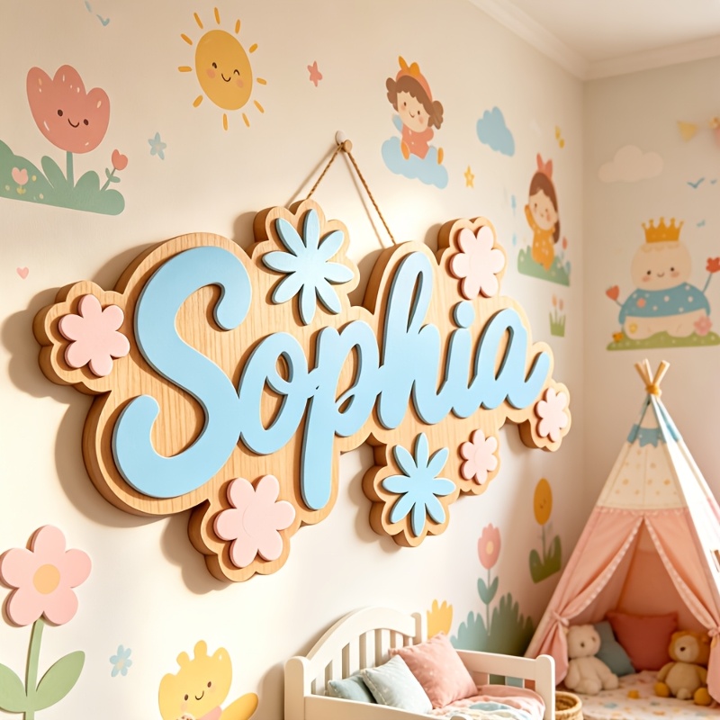لافتة غرفة مخصصة بتصميم زهور،  - مراجعة Baby Nursery Room وسعره