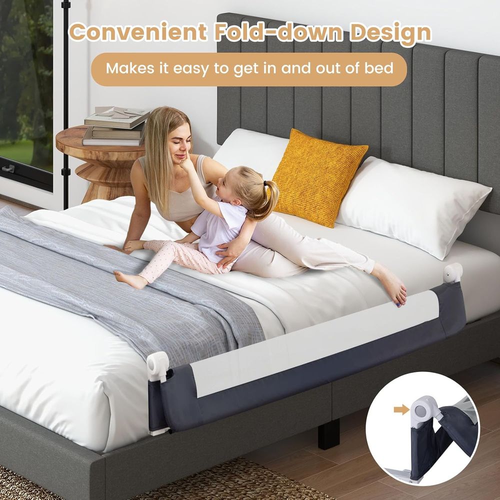 حاجز سرير أمان محمول قابل للطي - مراجعة Bed Rail Toddler وسعره