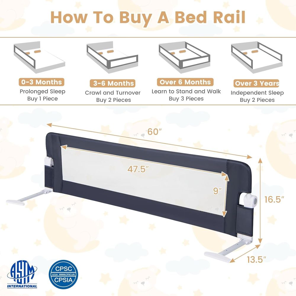 حاجز سرير أمان محمول قابل للطي - مراجعة Bed Rail Toddler وسعره