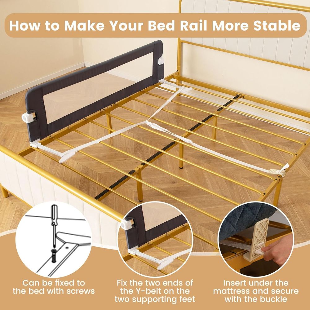 حاجز سرير أمان محمول قابل للطي - مراجعة Bed Rail Toddler وسعره