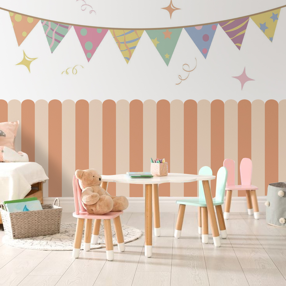 متعدد الألوان عمودي مخطط قوس خ - مراجعة Wall Decal Nursery وسعره
