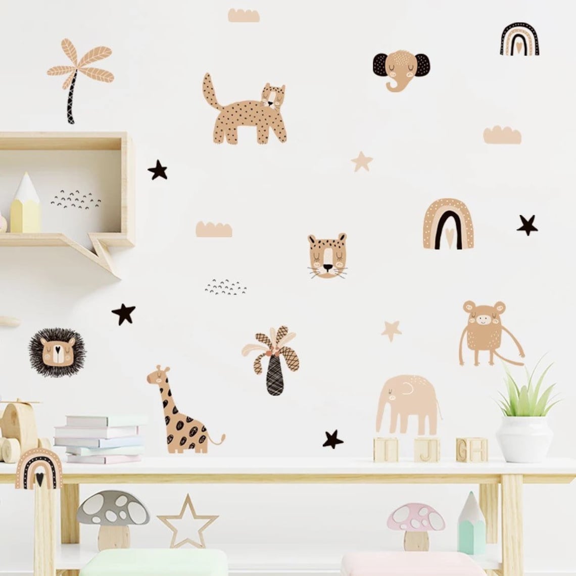 ملصقات جدارية بوهو كرتونية بأل - مراجعة Baby Nursery Labels وسعره