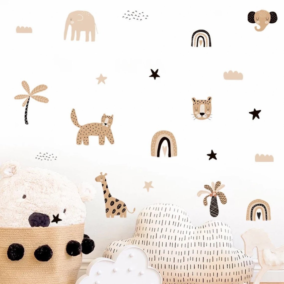 ملصقات جدارية بوهو كرتونية بأل - مراجعة Baby Nursery Labels وسعره
