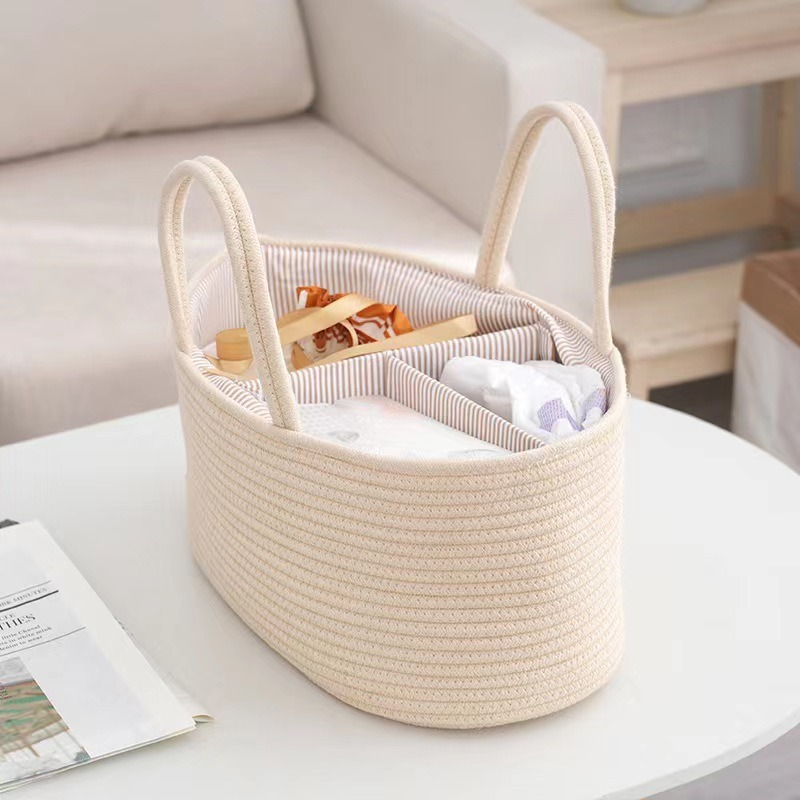 طوي حفاضات العلبة تنظيم القطن  - مراجعة Storage Basket Fabric وسعره