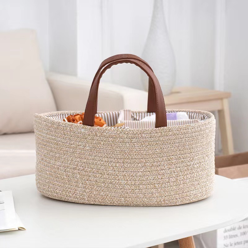 طوي حفاضات العلبة تنظيم القطن  - مراجعة Storage Basket Fabric وسعره