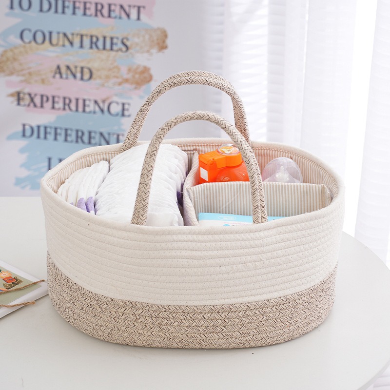 طوي حفاضات العلبة تنظيم القطن  - مراجعة Storage Basket Fabric وسعره